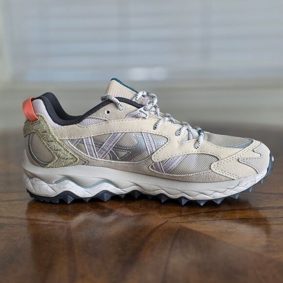 Mizuno Wave Mujin TL Nomad Pack Trail Shoes Silver Cloud Sand Cedar Men\'s 8.5